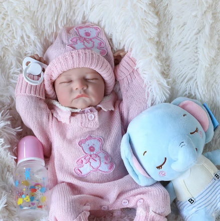 Realistic Reborn Baby Girl Doll - Full Silicone Body Newborn Toddler, 17 Inches